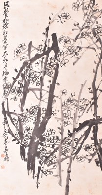 Lot 233 - WU CHANGSHUO - CHERRY BLOSSOM PAINTING 吴昌硕 墨梅图