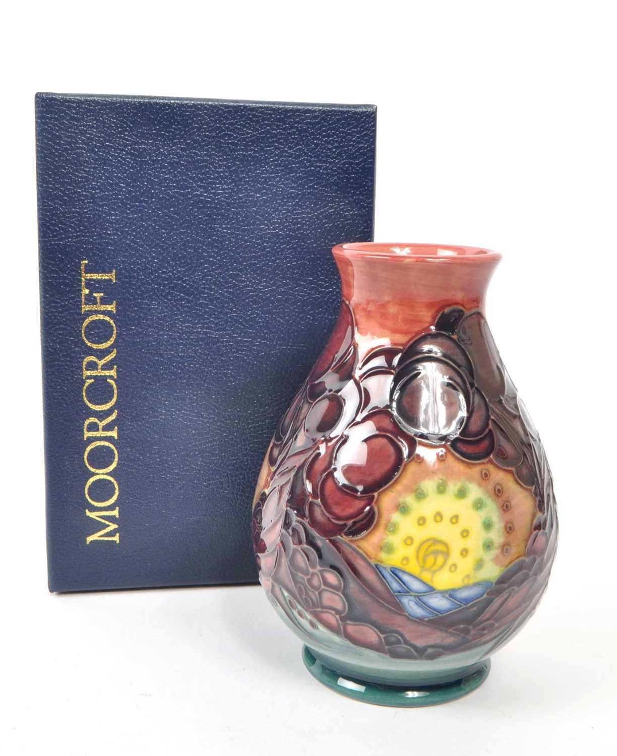 Lot 80 - MOORCROFT - SQUAT BALUSTER VASE DECORATED IN WINTER PATTERN