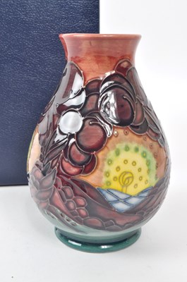 Lot 80 - MOORCROFT - SQUAT BALUSTER VASE DECORATED IN WINTER PATTERN