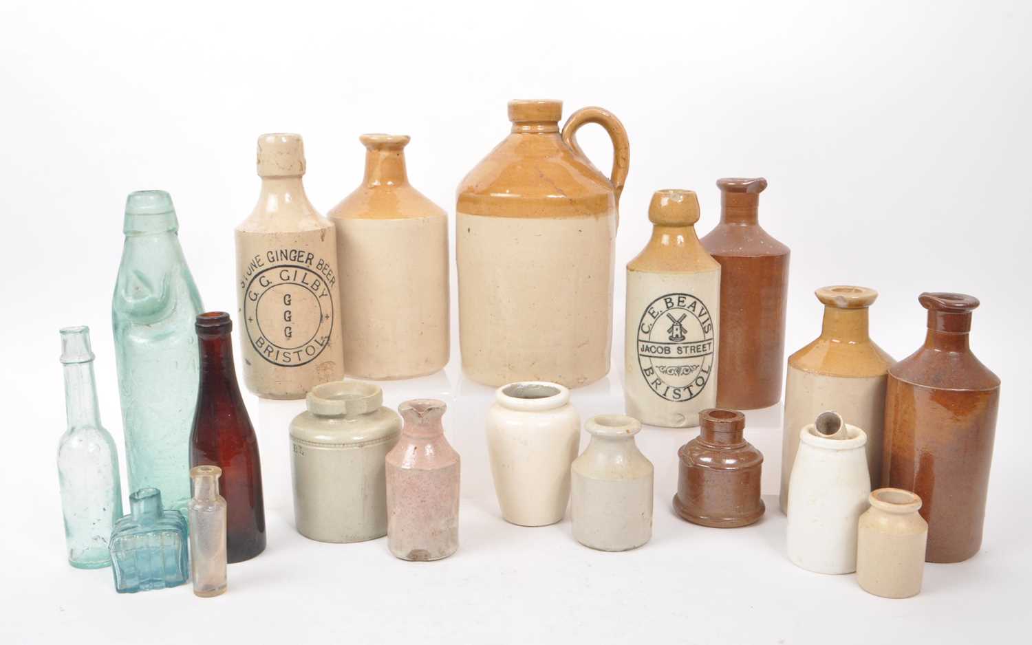 Lot 89 - COLLECTION OF STONEWARE & GLASS BOTTLES