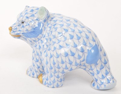 Lot 106 - HEREND - 20TH CENTURY PORCELAIN BEAR FIGURE