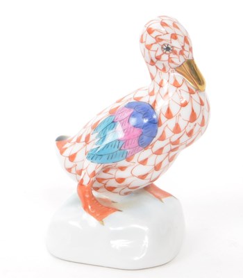 Lot 109 - HEREND - VINTAGE 20TH CENTURY PORCELAIN DUCK