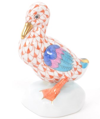 Lot 109 - HEREND - VINTAGE 20TH CENTURY PORCELAIN DUCK