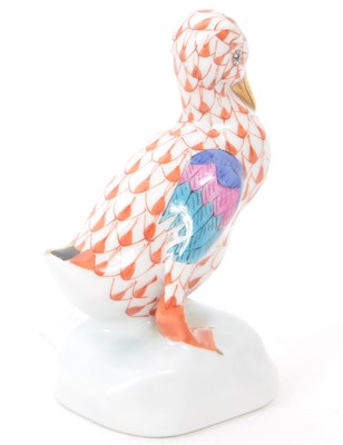 Lot 109 - HEREND - VINTAGE 20TH CENTURY PORCELAIN DUCK