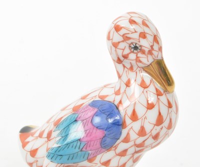 Lot 109 - HEREND - VINTAGE 20TH CENTURY PORCELAIN DUCK
