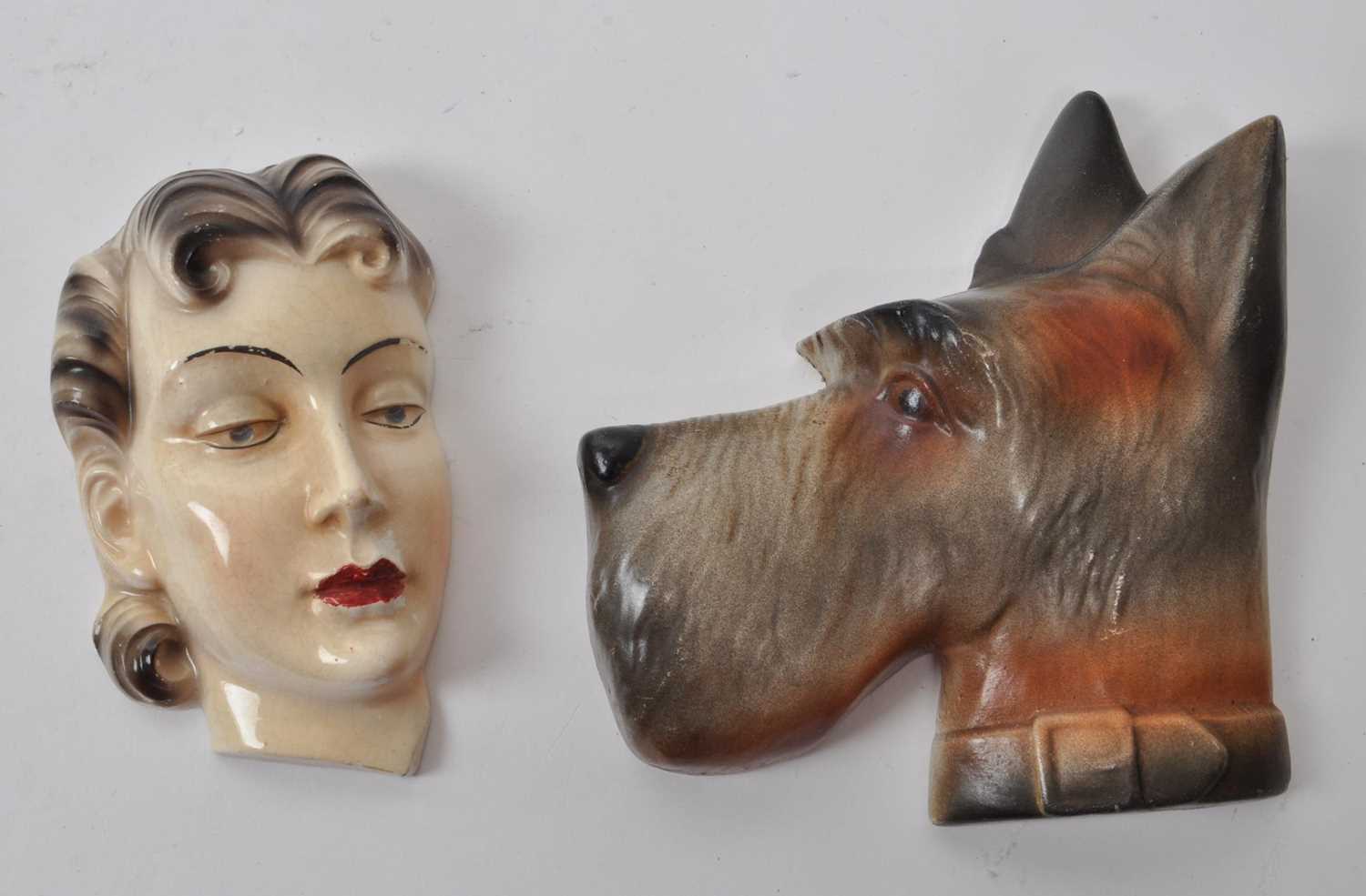 Lot 88 - TWO EARLY 20TH CENTURY CERAMIC 1920S ART DECO WALL HANGINGS