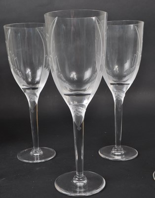 Lot 111 - LALIQUE - FIVE ANGEL CHAMPAGNE FLUTES