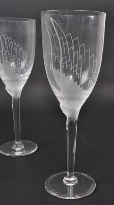 Lot 111 - LALIQUE - FIVE ANGEL CHAMPAGNE FLUTES