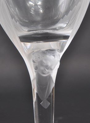 Lot 111 - LALIQUE - FIVE ANGEL CHAMPAGNE FLUTES