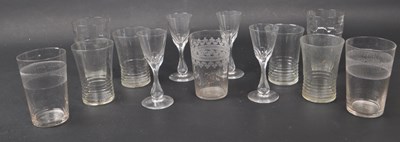 Lot 112 - COLLECTION OF THIRTEEN 19TH CENTURY VICTORIAN DRINKING GLASSES