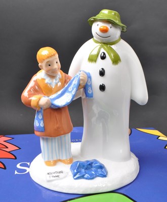 Lot 115 - COALPORT CHARACTERS - THE SNOWMAN - THREE CERAMIC FIGURINES