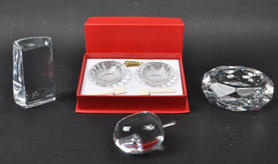 Lot 124 - BACCARAT - CUT CRYSTAL ASHTRAY & SALT AND PEPPER DISHES