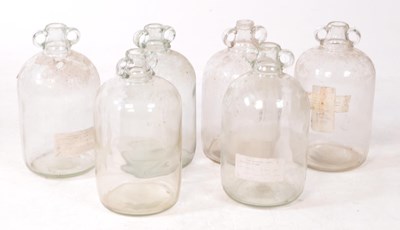 Lot 128 - COLLECTION OF SIX VINTAGE 1980S DEMIJOHN GLASS BOTTLES