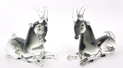 Lot 129 - PAIR OF MID CENTURY ITALIAN MURANO STYLE GLASS SCULPTURES