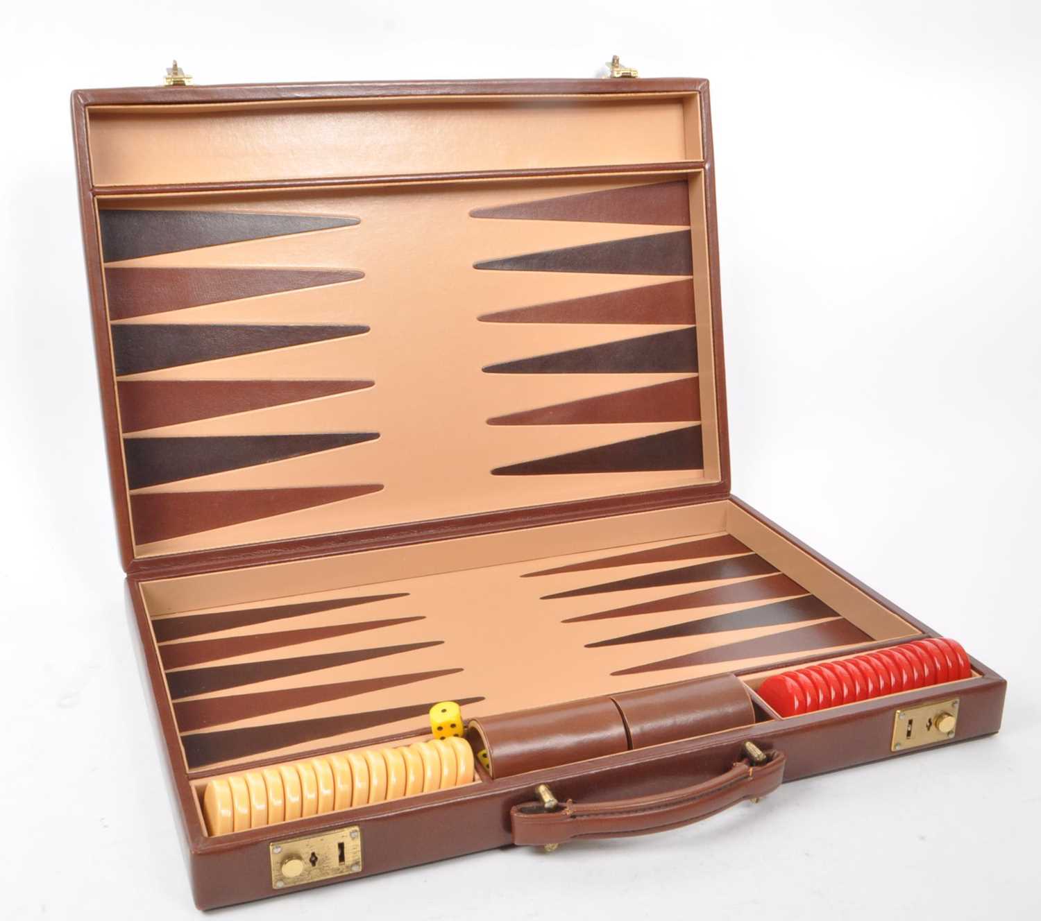 Lot 342 - ASPREY - VINTAGE LEATHER BACKGAMMON ATTACHE