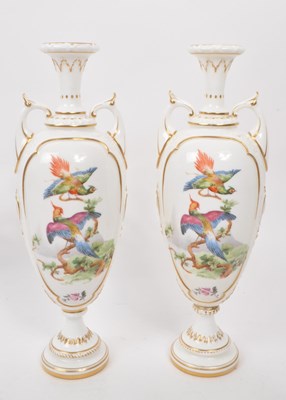 Lot 133 - ROYAL WORCESTER - PAIR OF 20TH CENTURY FINE BONE CHINA VASES