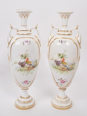 Lot 133 - ROYAL WORCESTER - PAIR OF 20TH CENTURY FINE BONE CHINA VASES