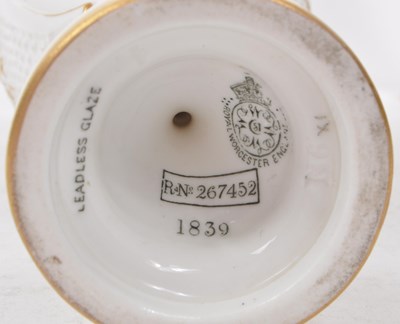 Lot 133 - ROYAL WORCESTER - PAIR OF 20TH CENTURY FINE BONE CHINA VASES