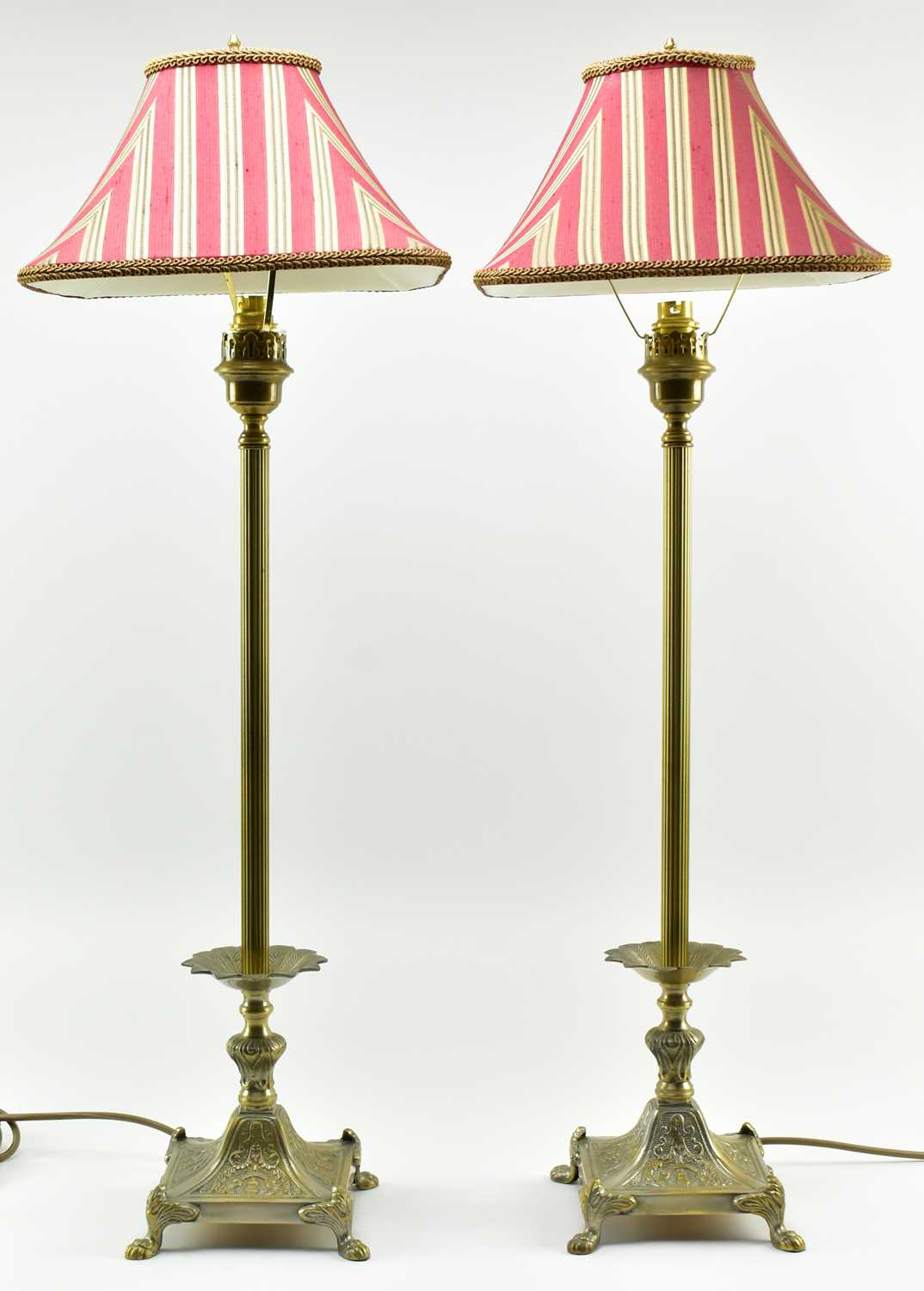 Lot 41 - FREDERICK COOPER LAMPS - PAIR OF HIGH END DESIGN BRASS DESK LAMPS