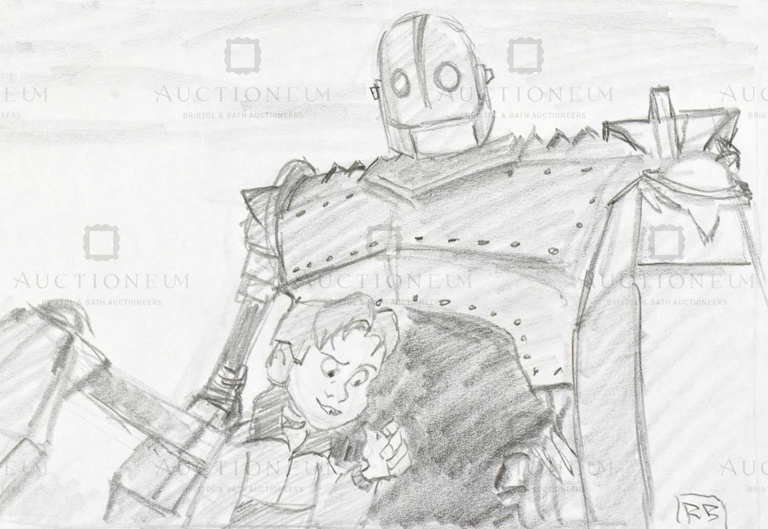 Lot 629 - THE IRON GIANT - ORIGINAL DRAWING BY RICHARD BAZLEY