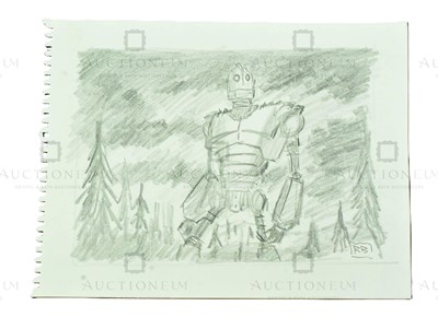 Lot 609 - THE IRON GIANT - ORIGINAL DRAWING BY RICHARD BAZLEY