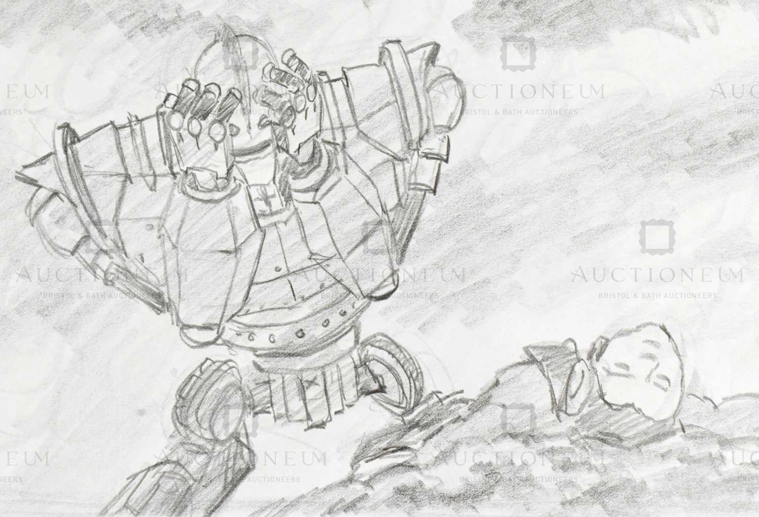 Lot 624 - THE IRON GIANT - ORIGINAL DRAWING BY RICHARD BAZLEY