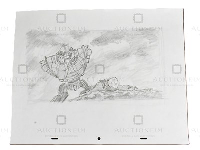 Lot 624 - THE IRON GIANT - ORIGINAL DRAWING BY RICHARD BAZLEY