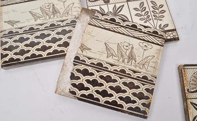 Lot 144 - WEDGWOOD - ETRURIA - COLLECTION OF NINE VICTORIAN TILES