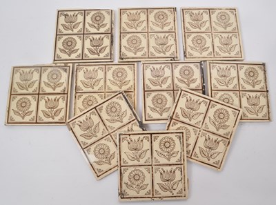 Lot 145 - COLLECTION OF TEN VICTORIAN CERAMIC AESTHETIC PERIOD TILES