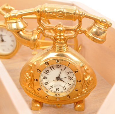 Lot 212 - COLLECTION OF TWELVE MINIATURE NOVELTY CLOCKS