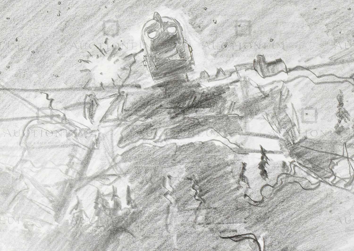 Lot 614 - THE IRON GIANT - ORIGINAL DRAWING BY RICHARD BAZLEY