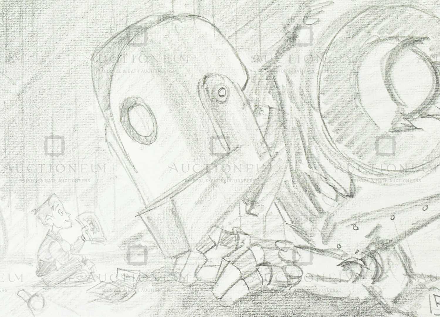 Lot 542 - THE IRON GIANT - ORIGINAL DRAWING BY RICHARD BAZLEY