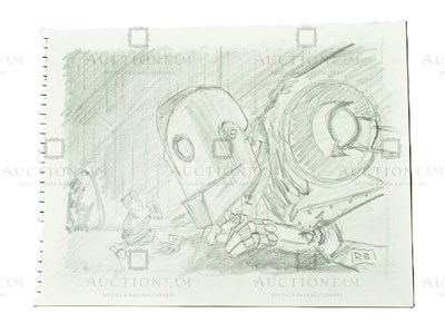 Lot 542 - THE IRON GIANT - ORIGINAL DRAWING BY RICHARD BAZLEY