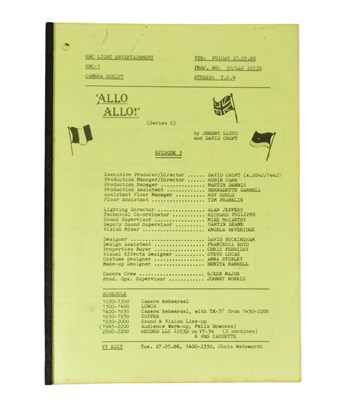 Lot 68 - 'ALLO 'ALLO! (BBC SITCOM) - ORIGINAL SERIES THREE CAMERA SCRIPT