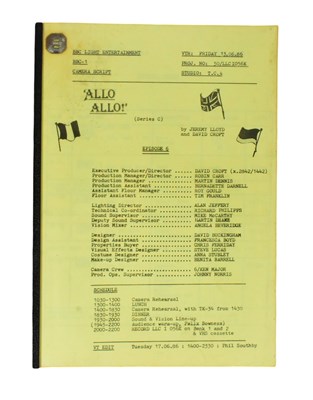 Lot 72 - 'ALLO 'ALLO! (BBC SITCOM) - ORIGINAL SERIES THREE CAMERA SCRIPT