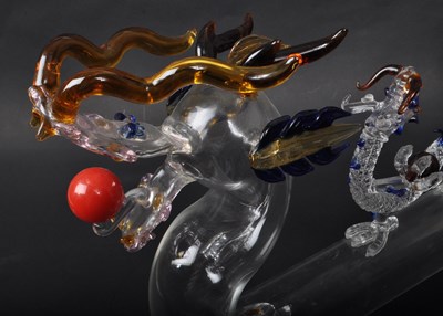 Lot 169 - VINTAGE 20TH CENTURY MURANO STYLE CHINESE DRAGON DECANTER