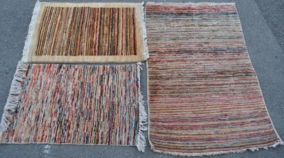 Lot 953 - COLLECTION OF THREE VINTAGE STRIPED RUGS