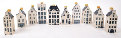 Lot 171 - KLM - BOLS - COLLECTION OF TEN DELFT BLUE MINIATURE LIQUOR HOUSES