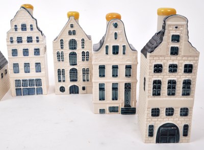 Lot 171 - KLM - BOLS - COLLECTION OF TEN DELFT BLUE MINIATURE LIQUOR HOUSES