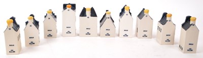 Lot 171 - KLM - BOLS - COLLECTION OF TEN DELFT BLUE MINIATURE LIQUOR HOUSES