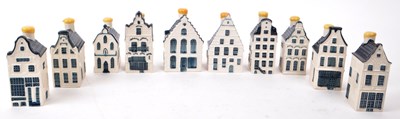 Lot 175 - KLM - BOLS - COLLECTION OF TEN DELFT BLUE MINIATURE LIQUOR HOUSES