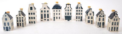 Lot 177 - KLM - BOLS - COLLECTION OF TEN DELFT BLUE MINIATURE LIQUOR HOUSES