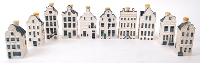 Lot 181 - KLM - BOLS - COLLECTION OF TEN DELFT BLUE MINIATURE LIQUOR HOUSES