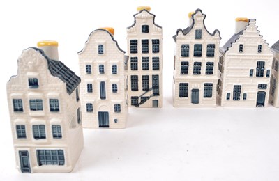 Lot 181 - KLM - BOLS - COLLECTION OF TEN DELFT BLUE MINIATURE LIQUOR HOUSES