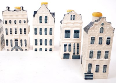 Lot 181 - KLM - BOLS - COLLECTION OF TEN DELFT BLUE MINIATURE LIQUOR HOUSES