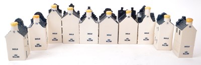 Lot 181 - KLM - BOLS - COLLECTION OF TEN DELFT BLUE MINIATURE LIQUOR HOUSES