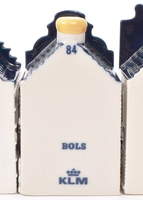 Lot 181 - KLM - BOLS - COLLECTION OF TEN DELFT BLUE MINIATURE LIQUOR HOUSES