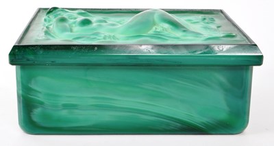 Lot 184 - HEINRICH HOFFMANN - ART DECO MALACHITE GLASS BOX AND LID
