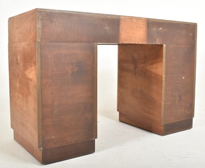 Lot 97 - 20TH CENTURY ART DECO WALNUT PEDESTAL WRITING TABLE DESK