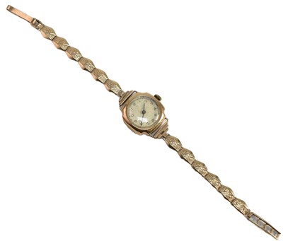 Lot 198 - HALLMARKED 9CT GOLD WRISTWATCH